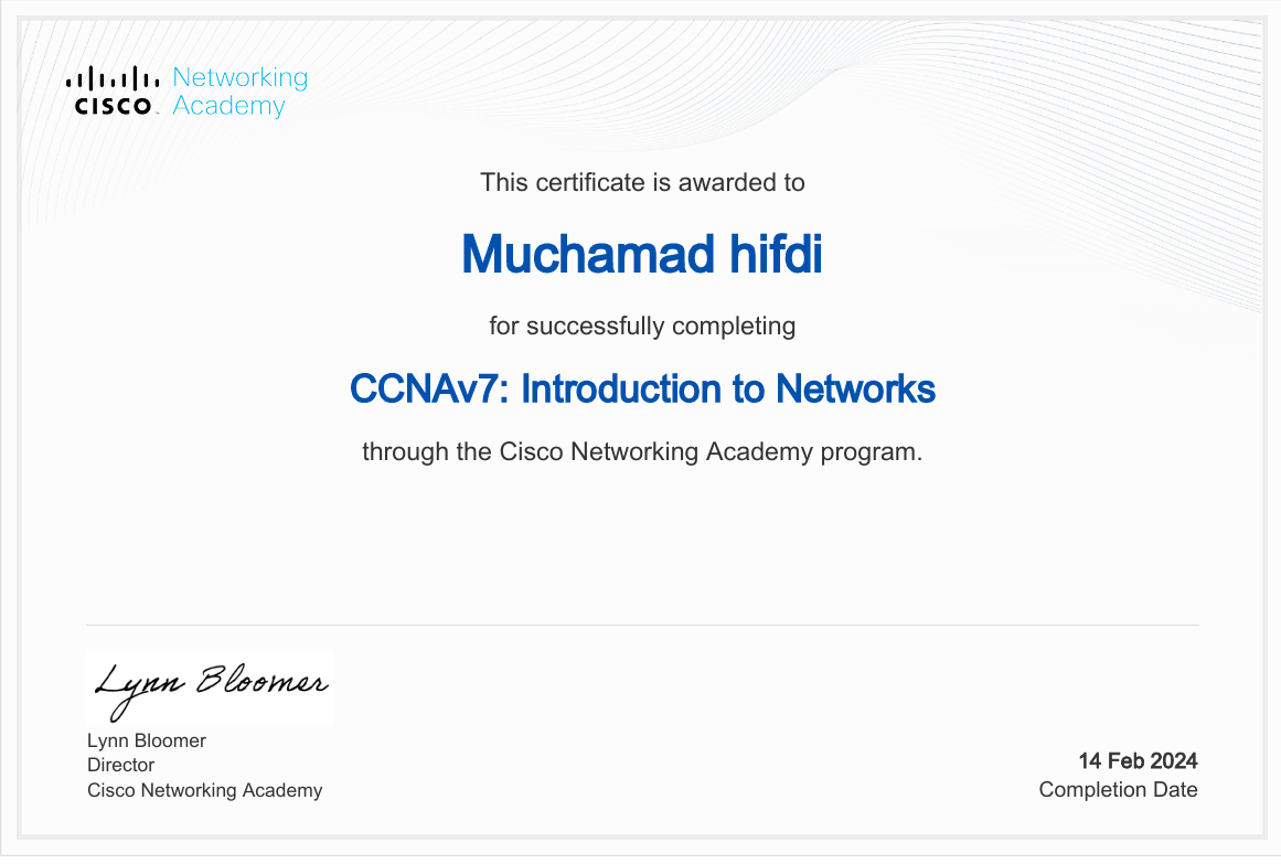 Sertifikat CCNA Introduction to Networks